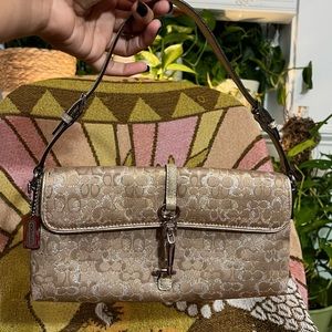 Mini Coach Shoulder Bag in Gold Metallic Signature Print✨💫🌟